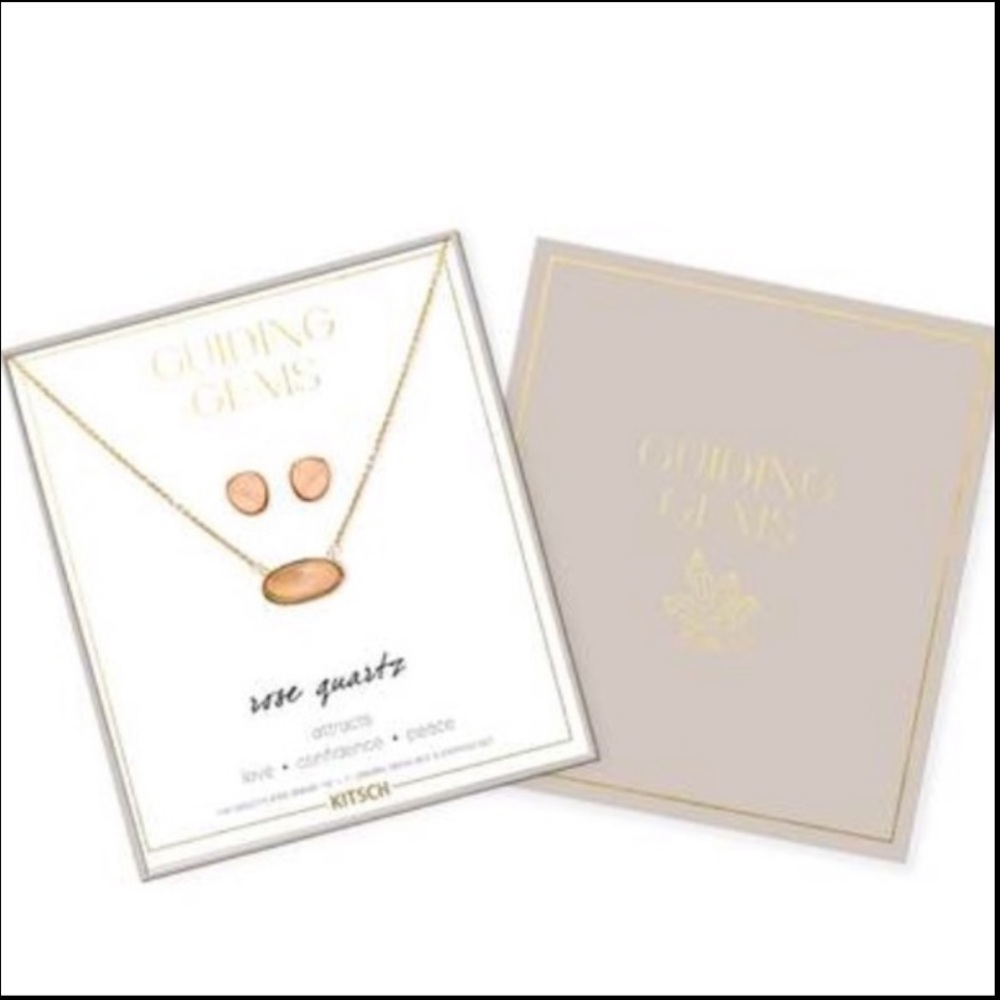 KITSCH Guiding Gems Rose Quartz Jewelry Set